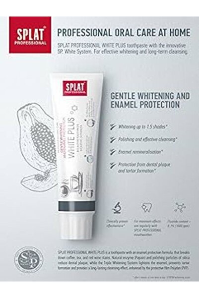 Splat Professional White Plus Mine Koruması Ve Beyazlatma Diş Macunu 100 ml