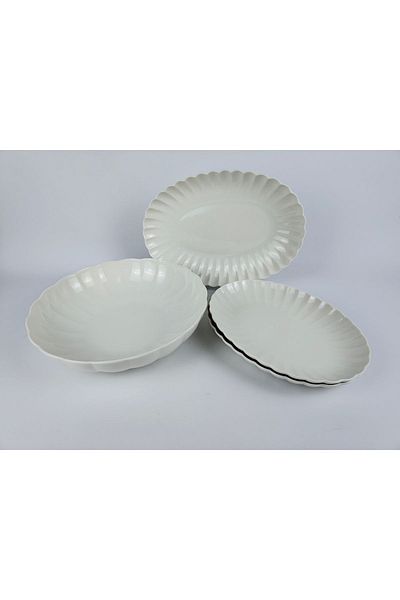 Kütahya Porselen 4-Piece Mussel Model Bone Luz Series Service Set