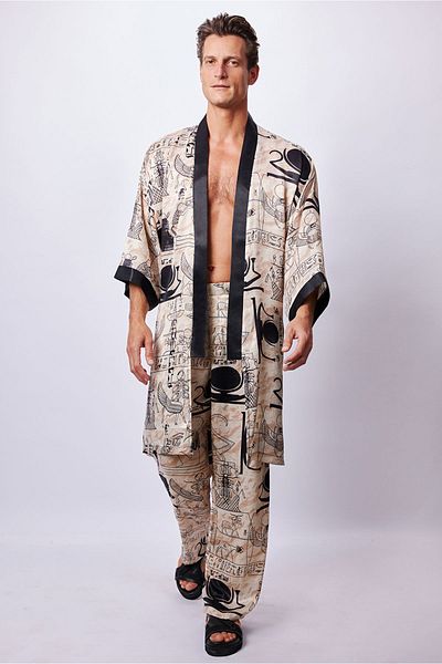 Dear Deer Egyptian Kimono&Pants Set