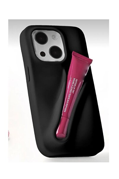 OVADA İphone 13/14 Uyumlu Rhode Ruj Bölmeli Silikon Lips Kılıf Kapak
