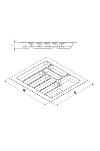 STARAX Gri Renk Çekmece Içi Düzenleyici Kaşıklık S-2287 / 54x49 Cm