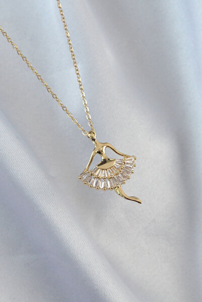 JEWELRY ELKA 316L Ballerina Necklace with Zircon Stone - Chain Detail