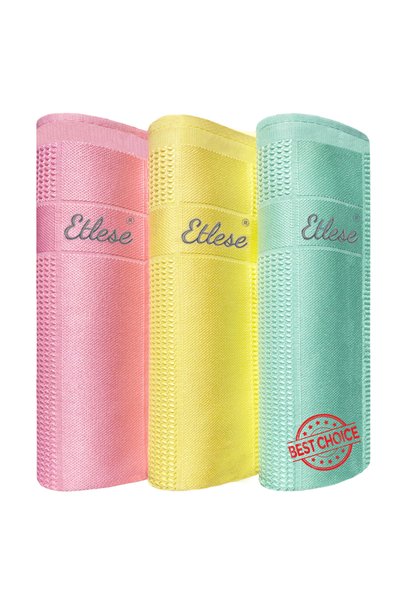etlese Imported Original 3-Pack Microfiber Cleaning Cloth 40 X 60 Cm, Glass, Car, Kitchen, Cleaning Cloth 5 Pack