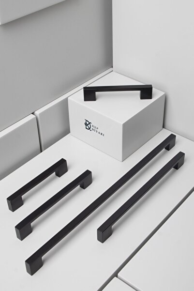 Erkul 906-MAT SİYAH Kulp (160 MM-16.0 CM) Lüks Country Mutfak Mobilya Dolap Çekmece Kulbu (ALÜMİNYUM)