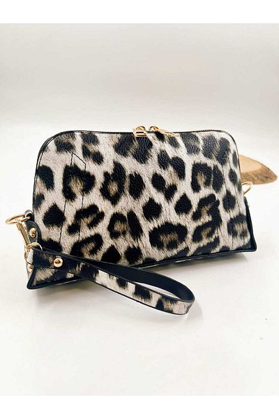 on star Hand Bag Chain Cross Strap Black and White Leopard Pattern Gift Hand Bag