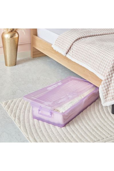 Home Box Rolling Underbed Storage Box with Wheel and Lid - 35 L