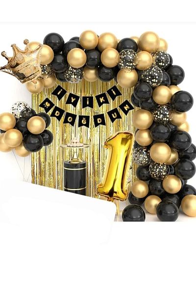 SYC GROSS 1 Year Old Birthday Set Black Gold Concept 1*2*3*4*5*6*7*8*9 Years Can Prefer