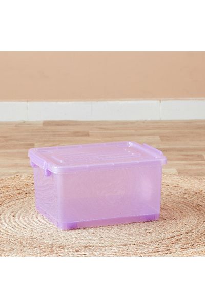 Home Box Rolling 15 L Storage Box with Wheels and Lid - 37x30x20 cm