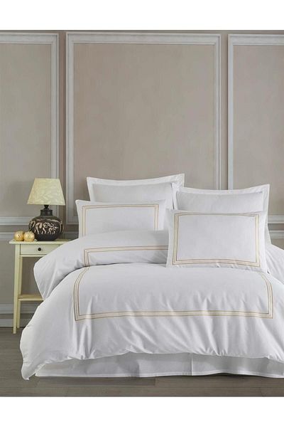 Altınbaşak NEW SEASON Dowry 100% Cotton Urban&Chic Planet GOLD Παπλωματοθήκη Διπλό Tkm. 6 Τεμάχια "ΜΕ ΚΟΥΤΙ"