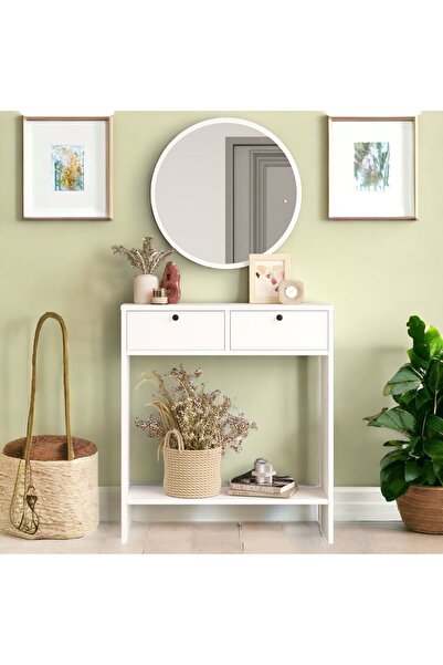 Robin Home Antre Hol Aynalı Dresuar 2 Kapaklı Beyaz