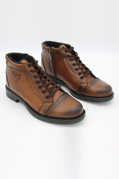 PODOMED Men's Genuine Leather Fur Lined Winter Boots
