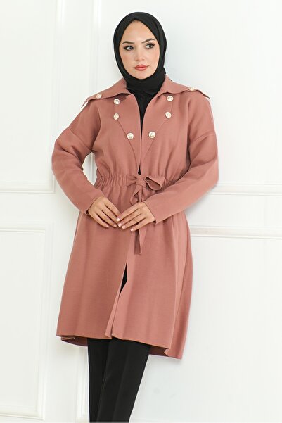 Bestenur Πλεκτό καπέλο Dusty Rose Beylem - Ελαστική μέση 1193