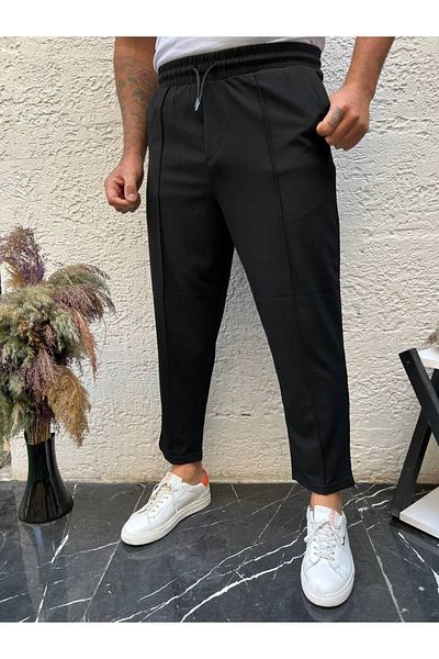 ElitWear Men's Ribbed Elastic Waist Comfortable Cut Jogger