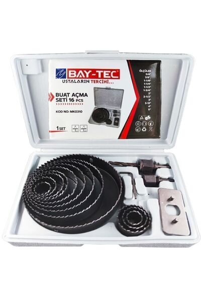 Genel Markalar Profesyonel 16 Parça Panç Seti Kartonpiyer Sunta Alçıpan Delici Testere Takımı Kartonpiyer