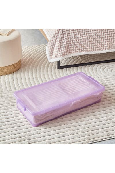 Home Box Rolling Underbed Storage Box with Wheel and Lid - 35 L