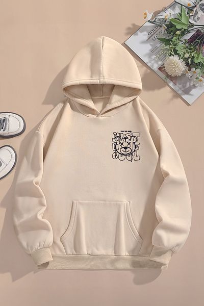 MYADA New Season Cool Graffiti Printed Oversize Hooded Παιδικό Φούτερ - Back Printed 12250