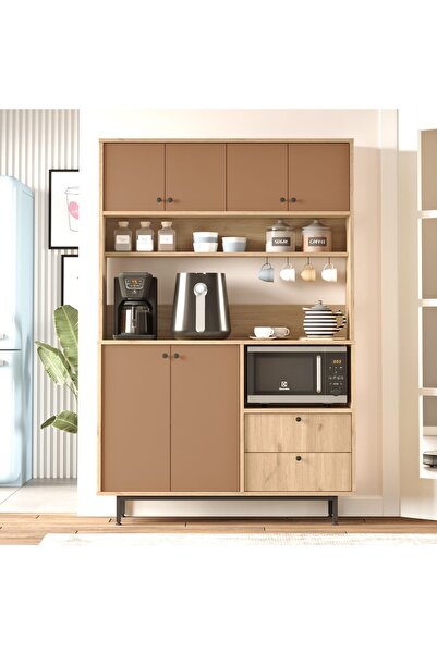 Robin Home Lounge Kahve Köşesi Çok Amaçlı Dolap Mutfak Dolabı Sepet-Kiremit