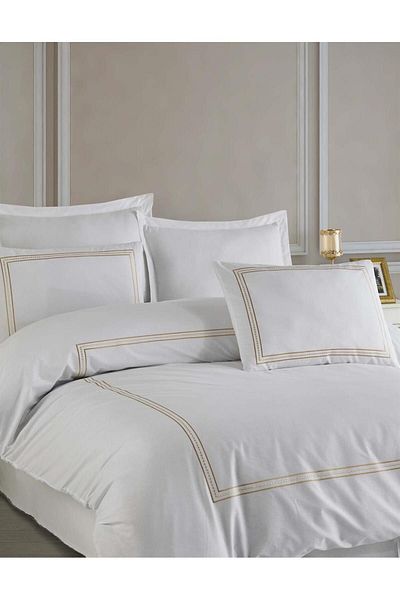 Altınbaşak NEW SEASON Dowry 100% Cotton Urban&Chic Planet GOLD Παπλωματοθήκη Διπλό Tkm. 6 Τεμάχια "ΜΕ ΚΟΥΤΙ"