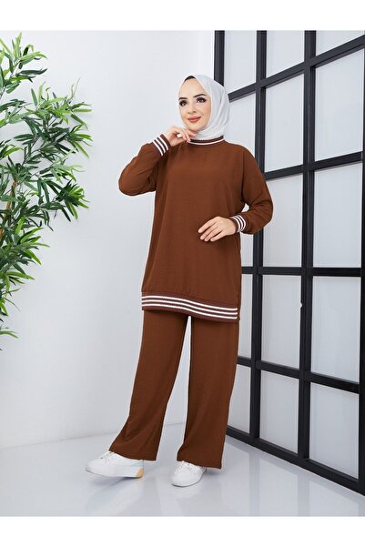 ECK MODA Γυναικείο Σετ από λινό ύφασμα κάτω και πάνω