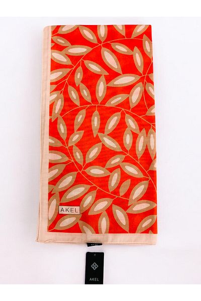 Akel 95X95 Digital Soft Scarf - Leaf Pattern