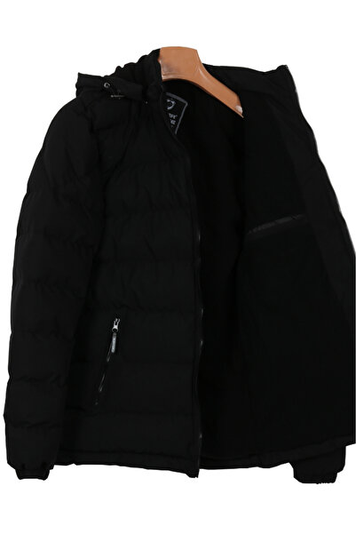 Modarar Black Slim Fit Inflatable Men's Coat - Rar01233