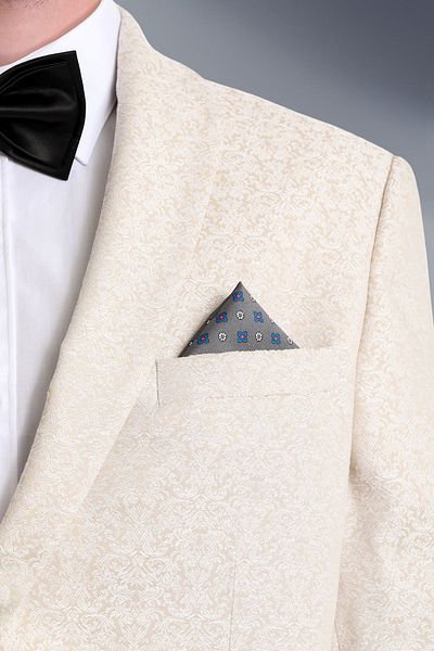 Hatemoğlu Khaki Patterned Classic Satin Pocket Handkerchief