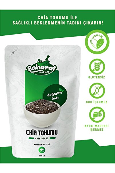 BAHARAT MARKET Chia Tohumu Çiya Tohumu 100gr