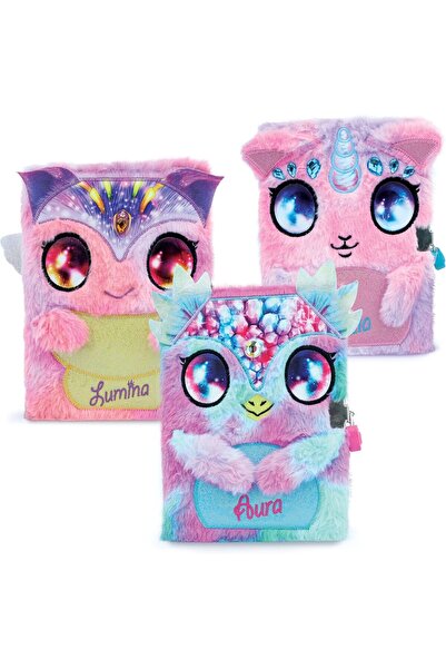 TAROS KIRTASİYE Nebulous Stars Fuzzy Diary Furry Plush Ziplock Keepsake Book