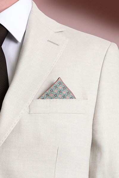 Hatemoğlu Beige Patterned Classic Satin Pocket Tissue