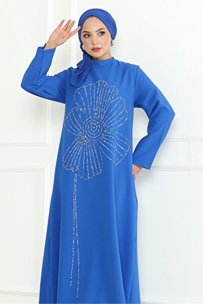 Bestenur Індиго Зерал Камінь Оброблений Вечірня Сукня 1200