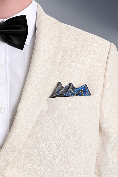 Hatemoğlu Khaki Patterned Classic Satin Pocket Handkerchief