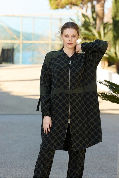 MissWhence Önden fermuarlı qupra kumaş misswhence siyah takım 35402