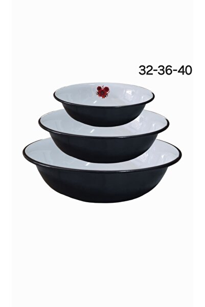 emaye market Set of 3 Enameled Dough Legeni, Salad Dumplings and Vicious Mixing Bowl - Deep Plate