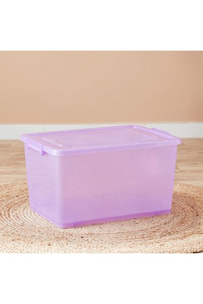 Home Box Rolling 55 L Storage Box with Wheels and Lid - 56x39x32 cm