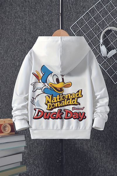 MYADA New Season Nationad Patterned - Hanorac supradimensionat pentru copii cu glugă 22467