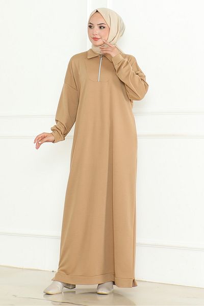 Bestenur Φόρεμα Lener Mink με φερμουάρ 1199