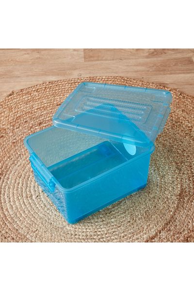 Home Box صندوق تخزين دوار بسعة 15 لترًا مع عجلات - 37 × 29.5 × 19.5 سم