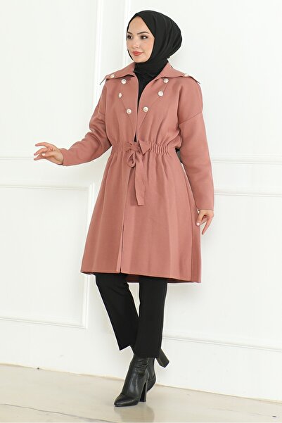 Bestenur Πλεκτό καπέλο Dusty Rose Beylem - Ελαστική μέση 1193