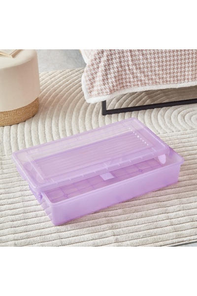 Home Box Rolling Underbed Storage Box with Wheel and Lid - 35 L