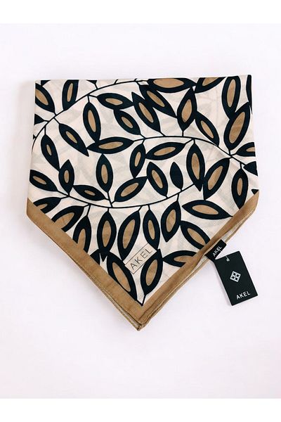 Akel 95X95 Digital Soft Scarf - Leaf Pattern