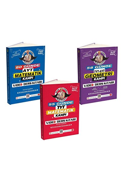 Bıyıklı Matematik 3lüvd 55 Günde Tyt Matematik-58 Günde Geometri-80 Günde Ayt Matematik Video Kitabı