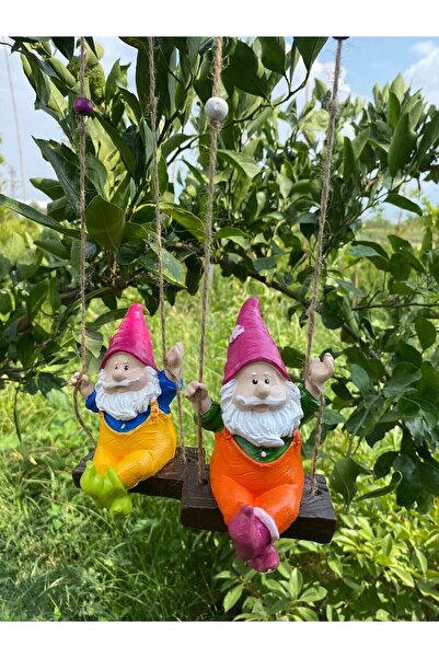 Genel Markalar Dekoratif 2’li Sallanan Cüce Bahçe Balkon Süsü