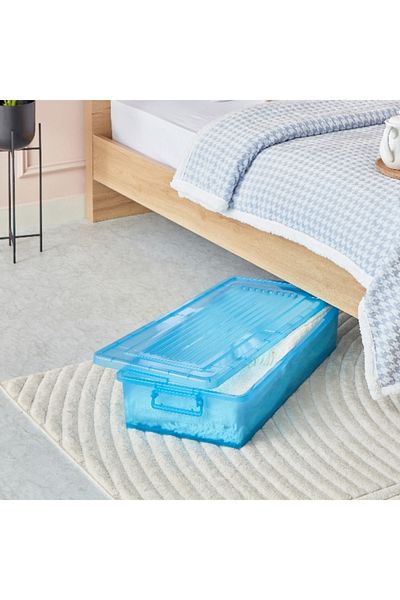 Home Box Rolling Underbed Storage Box with Wheel and Lid - 35 L