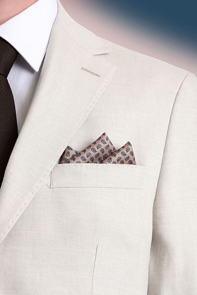 Hatemoğlu Beige Patterned Classic Satin Pocket Tissue