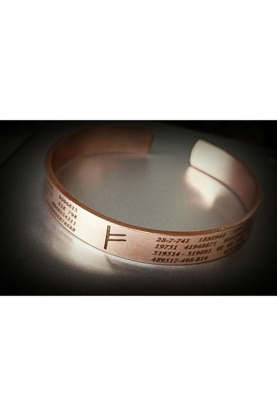 DA Cooper Design DACooper Design Copper Bracelet Rune FEHU & Number Section 25-30 gr Luck Miracle Copper Bracelet