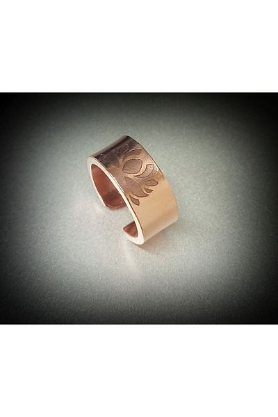 DA Cooper Design Cooper Design Lotus Flower Symbol Copper Ring