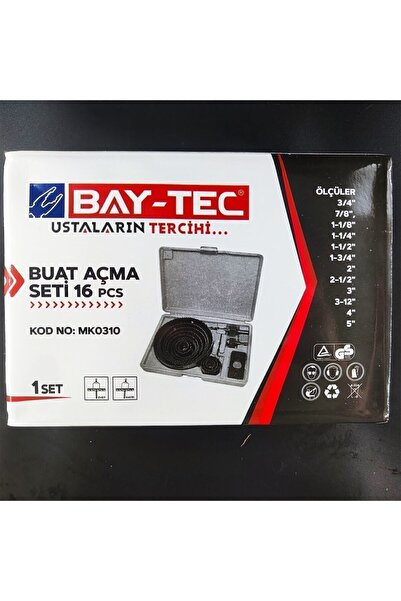Genel Markalar Profesyonel 16 Parça Panç Seti Kartonpiyer Sunta Alçıpan Delici Testere Takımı Kartonpiyer