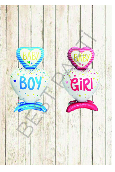 BEST PARTİ DOĞUM GÜNÜ PARTİ SÜSLERİ Pink Girl with Feet - Blue Size Foil Ball...