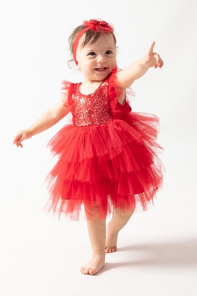 Petite Ponpon Baby Baby Girl Newborn Red Henna Mevlüt Dress