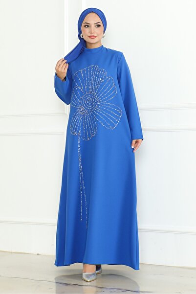 Bestenur Індиго Зерал Камінь Оброблений Вечірня Сукня 1200